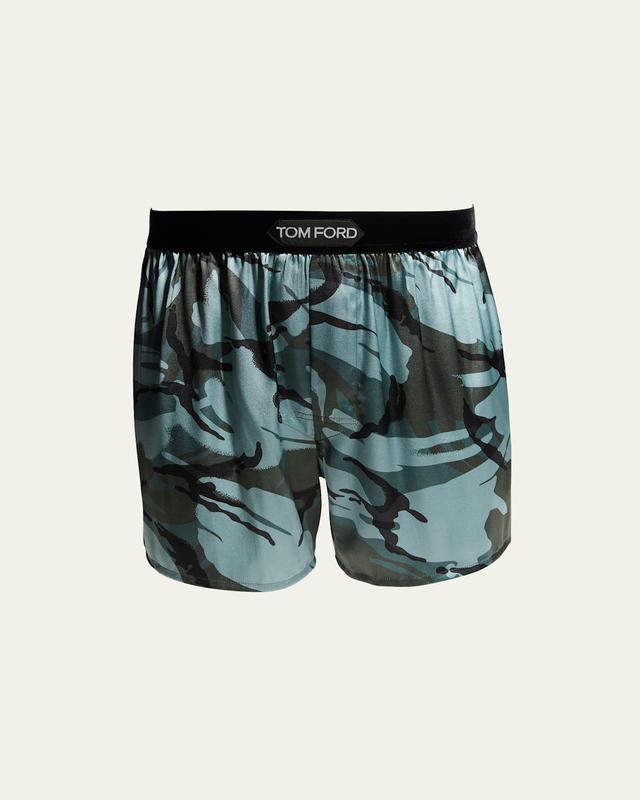 Mens Camo-Print Cotton Stretch Boxer Briefs Product Image