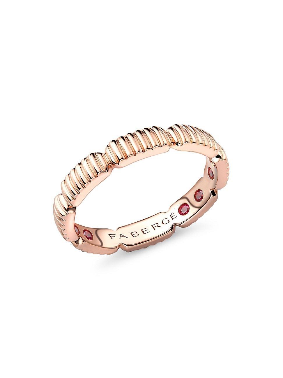 Womens Colors of Love Rose Gold Fluted Gemsation Ring with Hidden Rubies Product Image