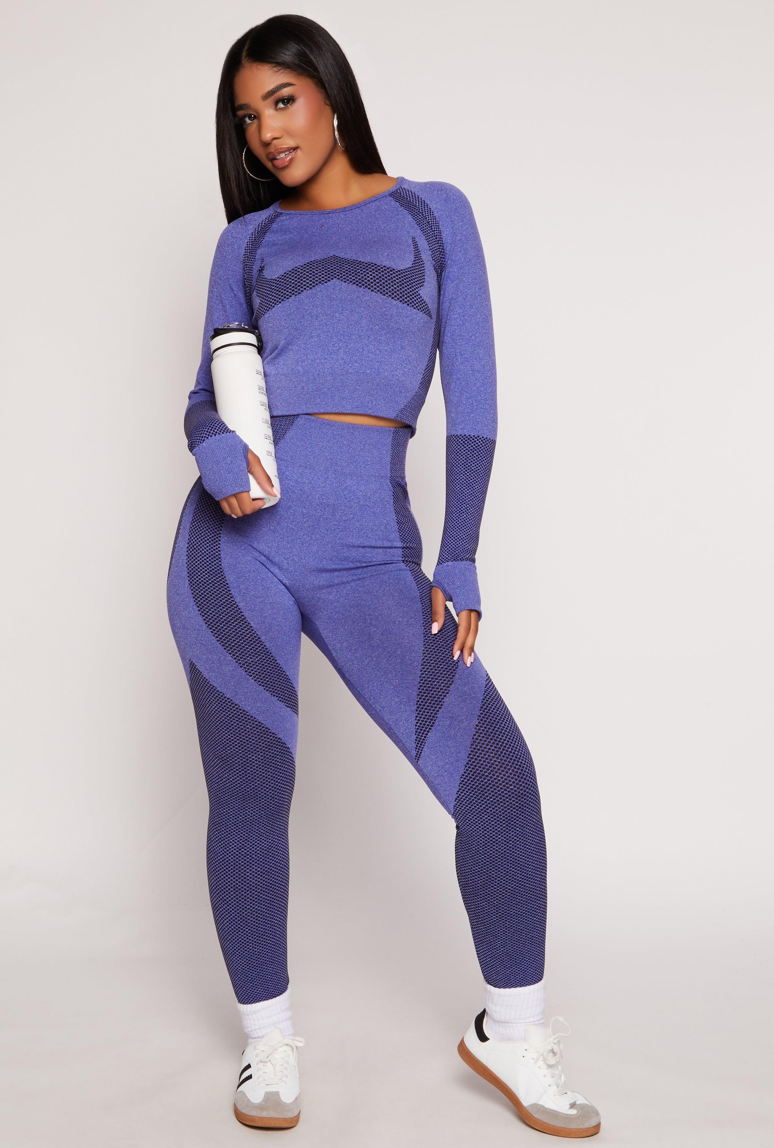 Womens Seamless Color Block Leggings Product Image