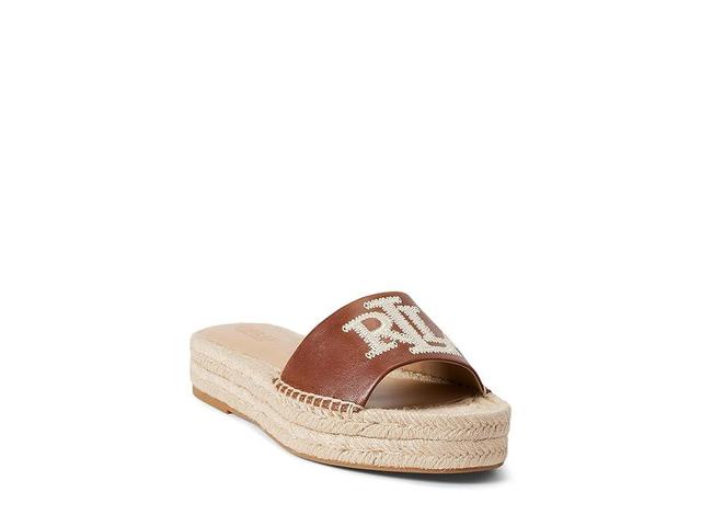 LAUREN Ralph Lauren Polly Espadrille (Deep Saddle /Cream) Women's Sandals Product Image