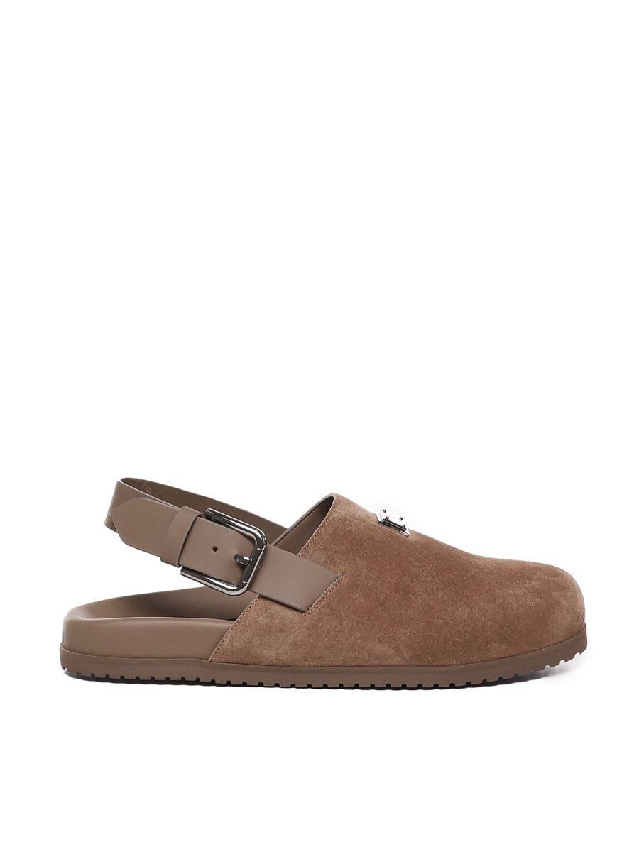 Calfskin Mule Sandals In Beis Product Image