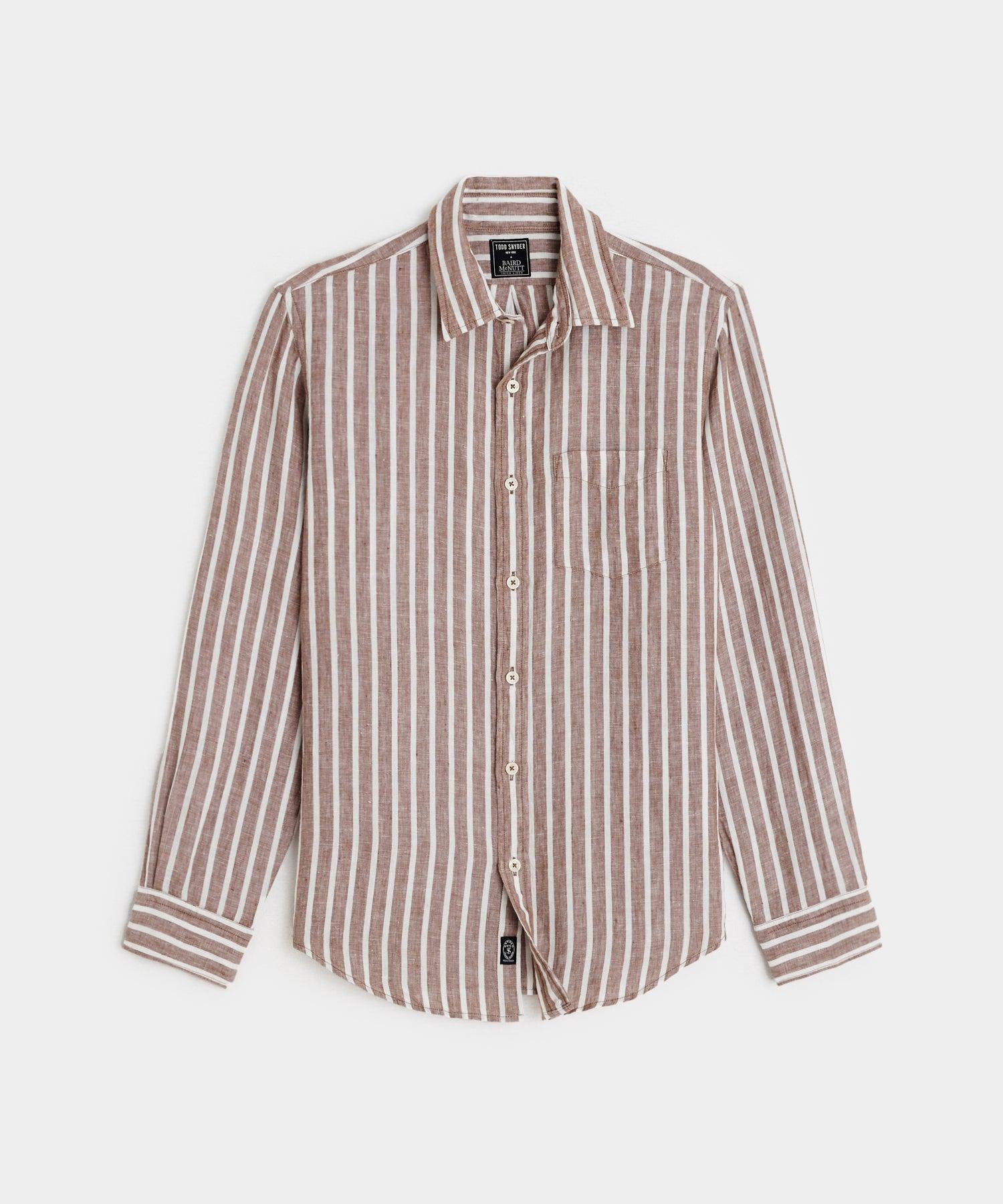 Slim Fit Sea Soft Irish Linen Shirt Stripe Product Image