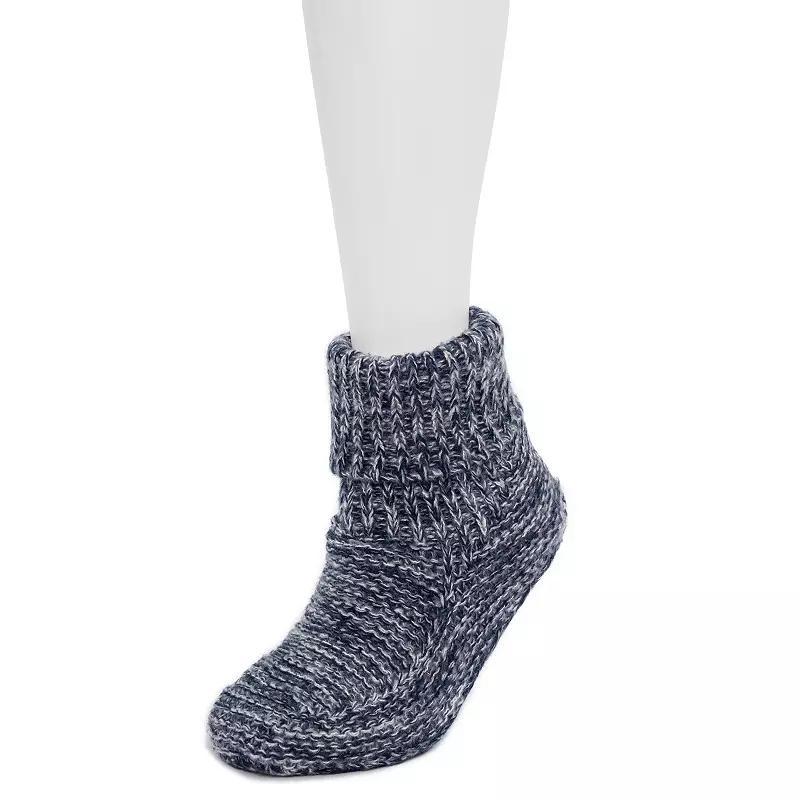 Womens Cuddl Duds Cozy Lined Bootie Slipper Socks Blue Twist Product Image