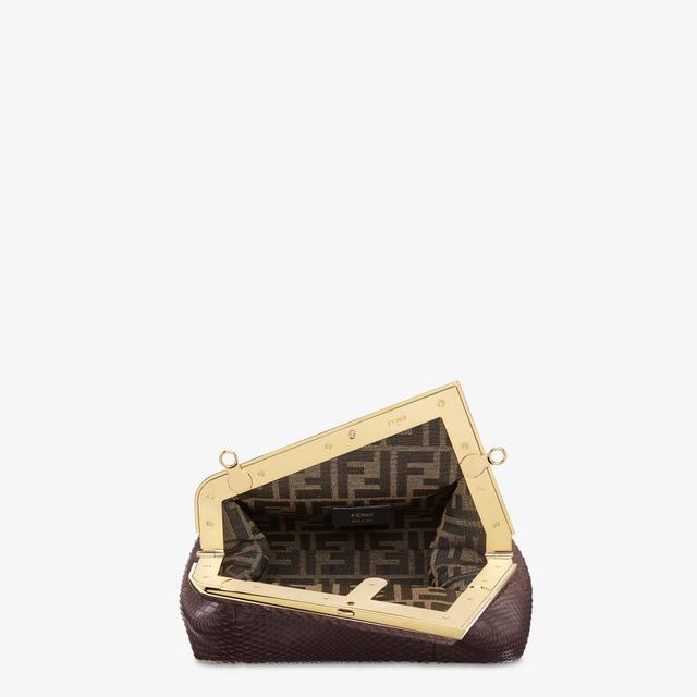 Fendi First SmallDark brown python leather bag Product Image