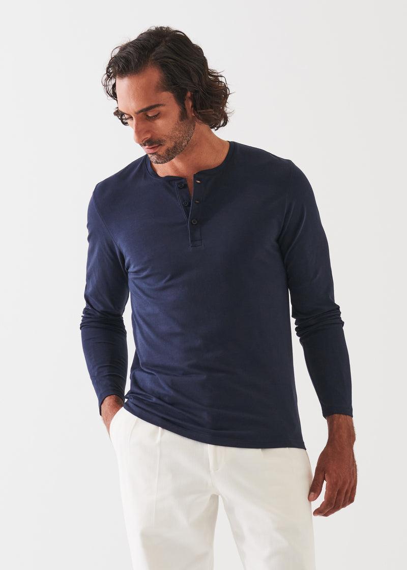 PATRICK ASSARAF PIMA COTTON STRETCH HENLEY Male Product Image