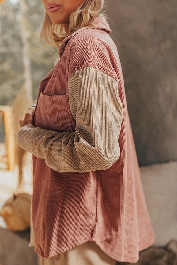 Caught Crushing Corduroy Jacket In Blush Product Image