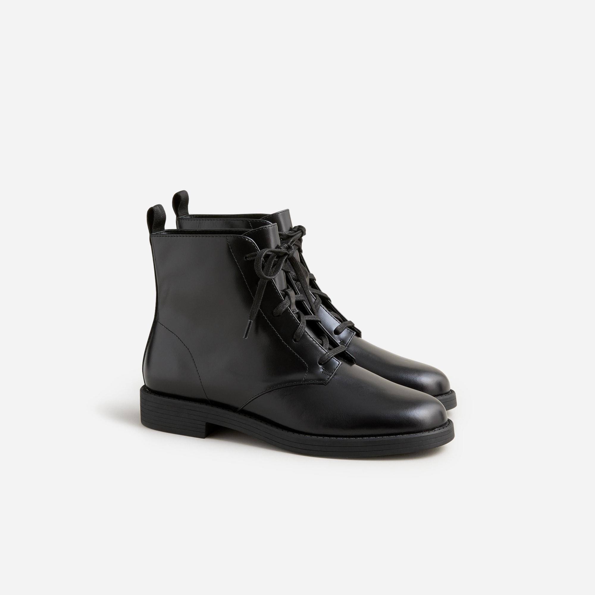 Lace-up ankle boots in leather Product Image