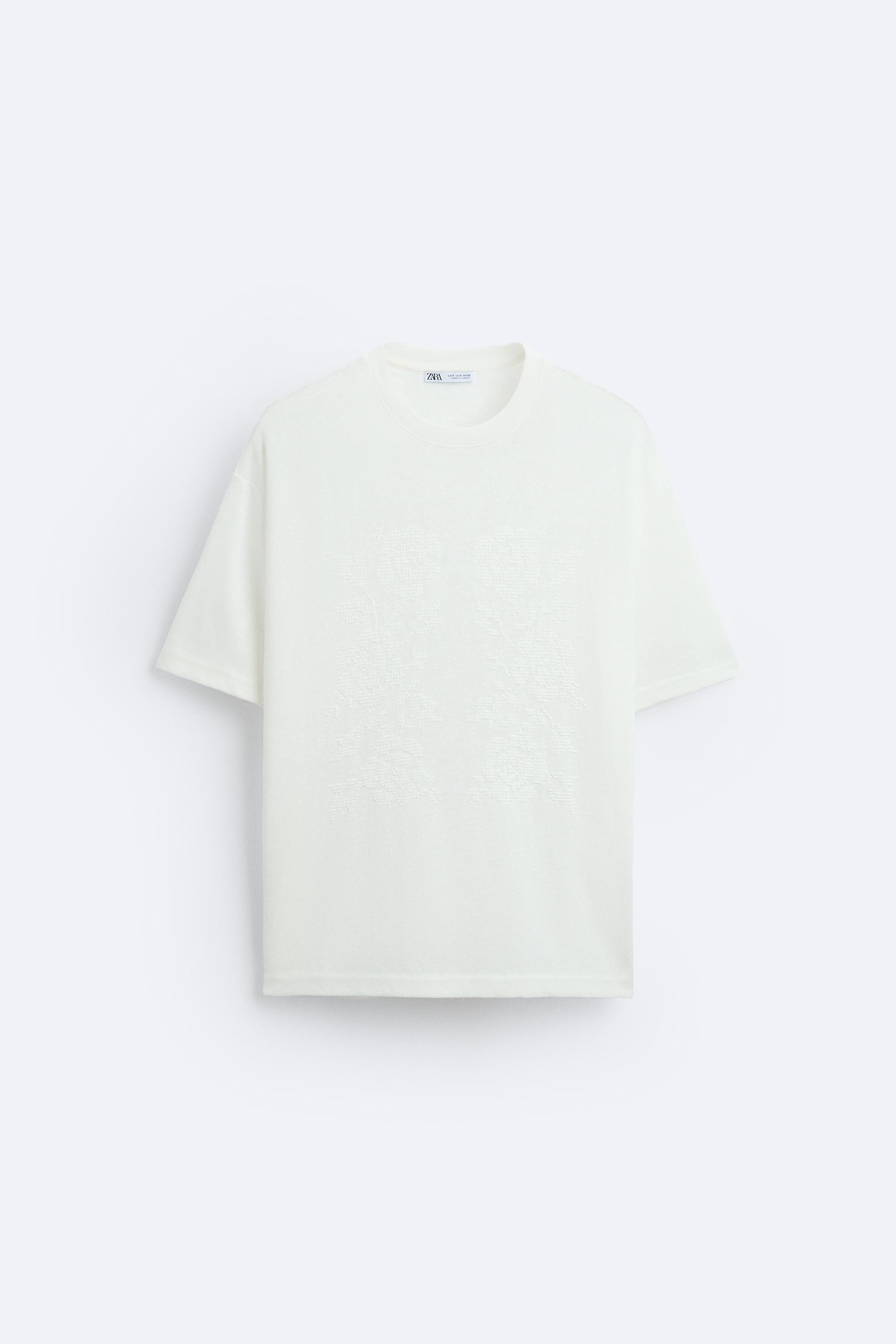 T-SHIRT WITH TONAL EMBROIDERY Product Image