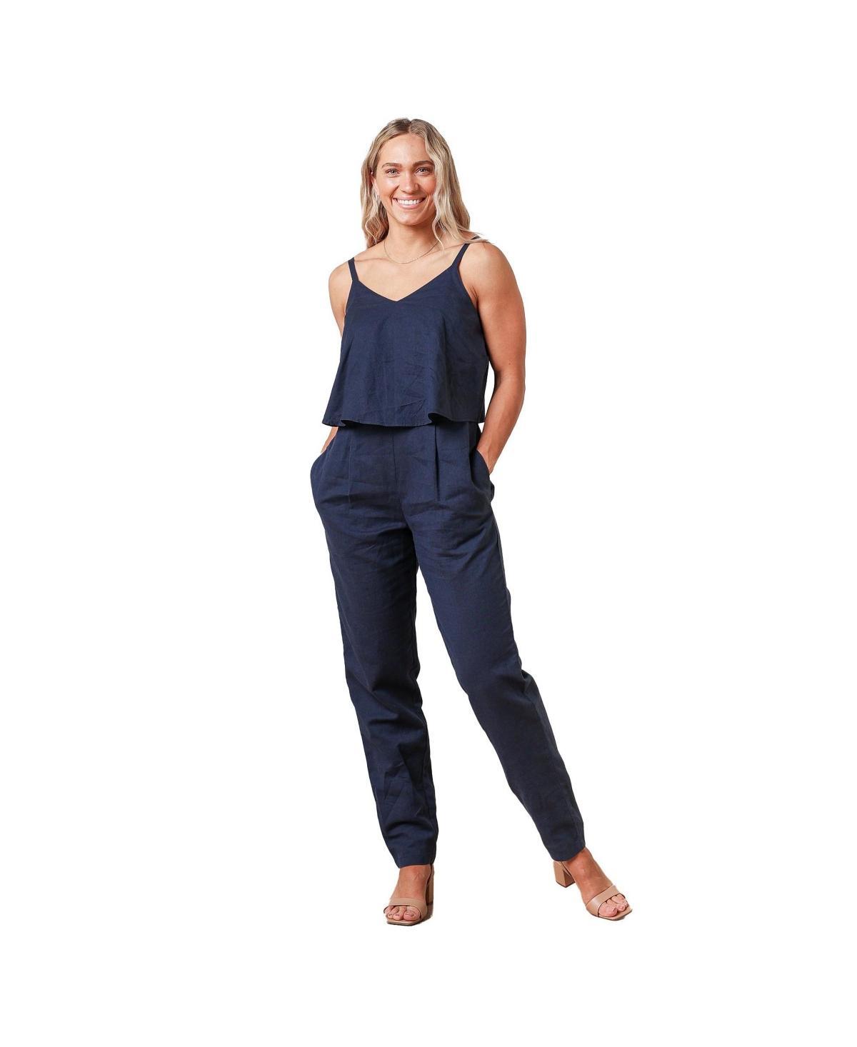 Hope & Henry Womens Sleeveless Faux Top Jumpsuit Product Image