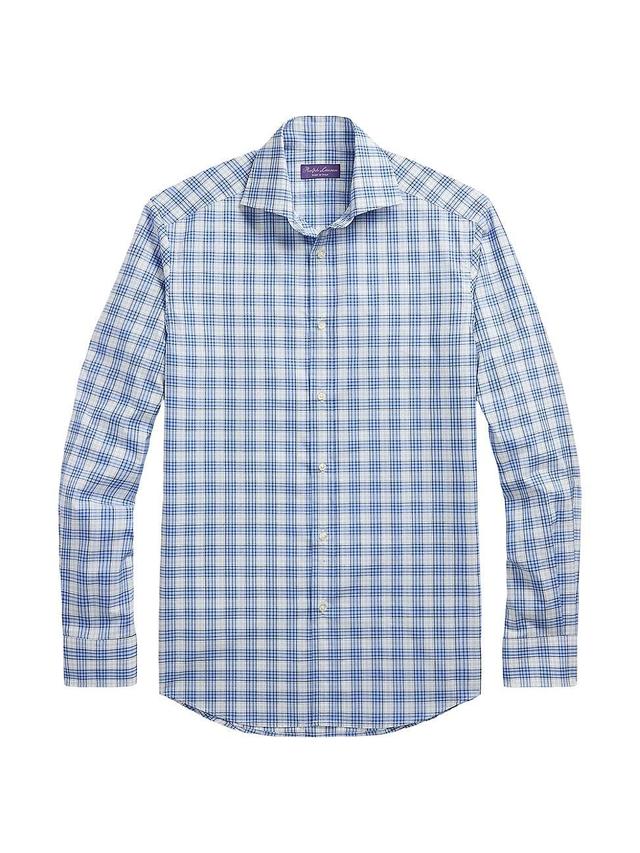 Mens Plaid Two-Ply Cotton Poplin Shirt Product Image