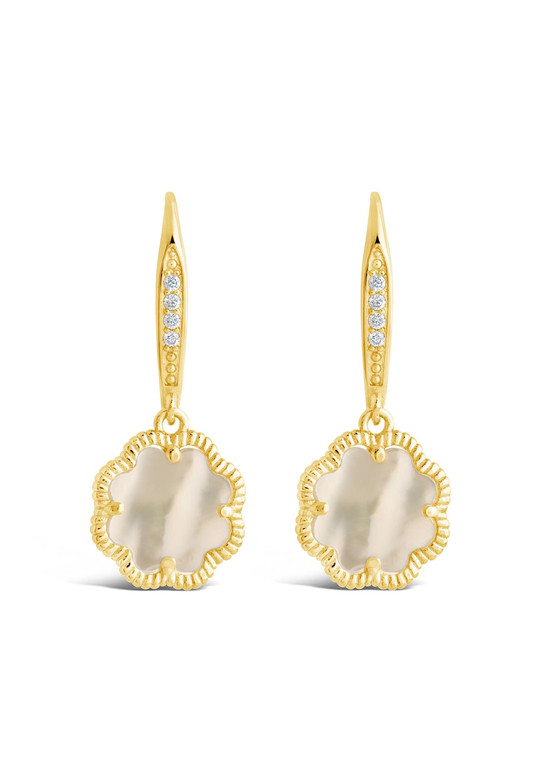 Mother of Pearl Rose Short Drop Earrings Product Image