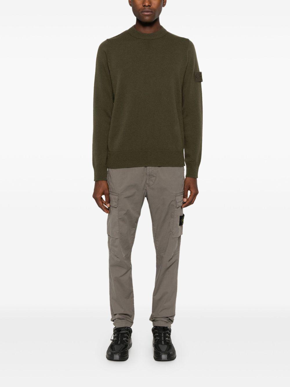 STONE ISLAND Compass-badge Wool Jumper In Green Product Image