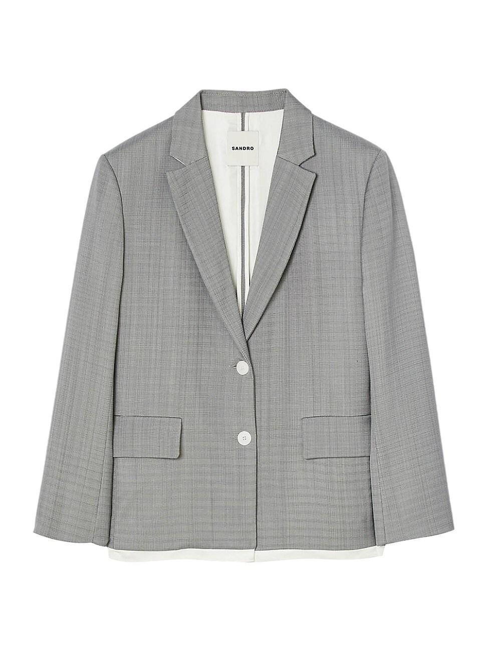 Womens Satin-Effect Suit Jacket Product Image