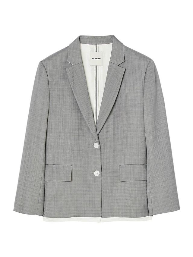 Womens Satin-Effect Suit Jacket Product Image