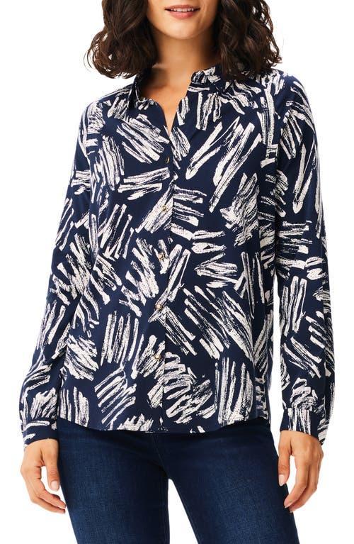 NIC+ZOE Sweet Strokes Shirt (Indigo Multi) Women's Clothing Product Image