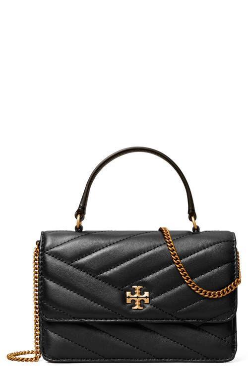 Tory Burch Mini Kira Chevron Quilted Leather Top Handle Wallet on a Chain Product Image