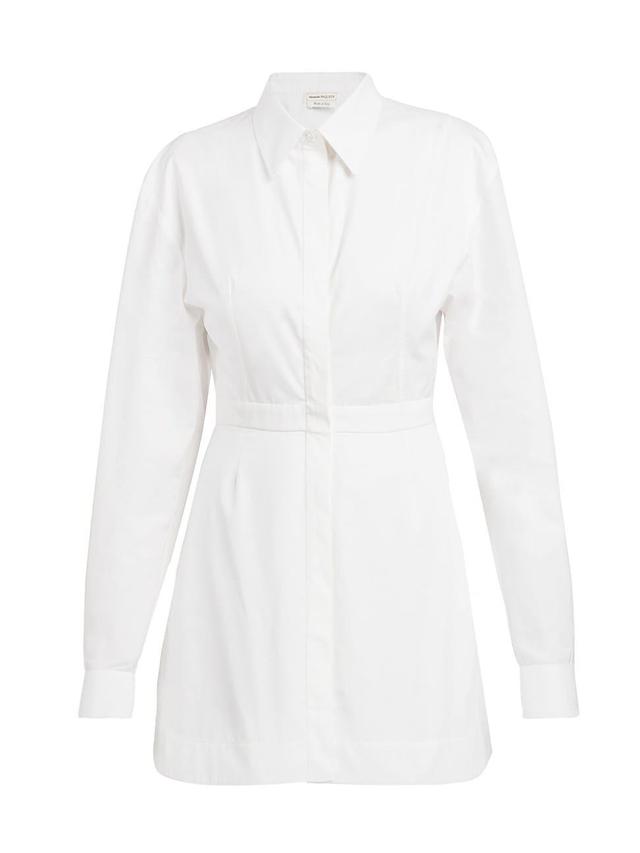 Womens Long-Sleeve Poplin Shirtdress Product Image