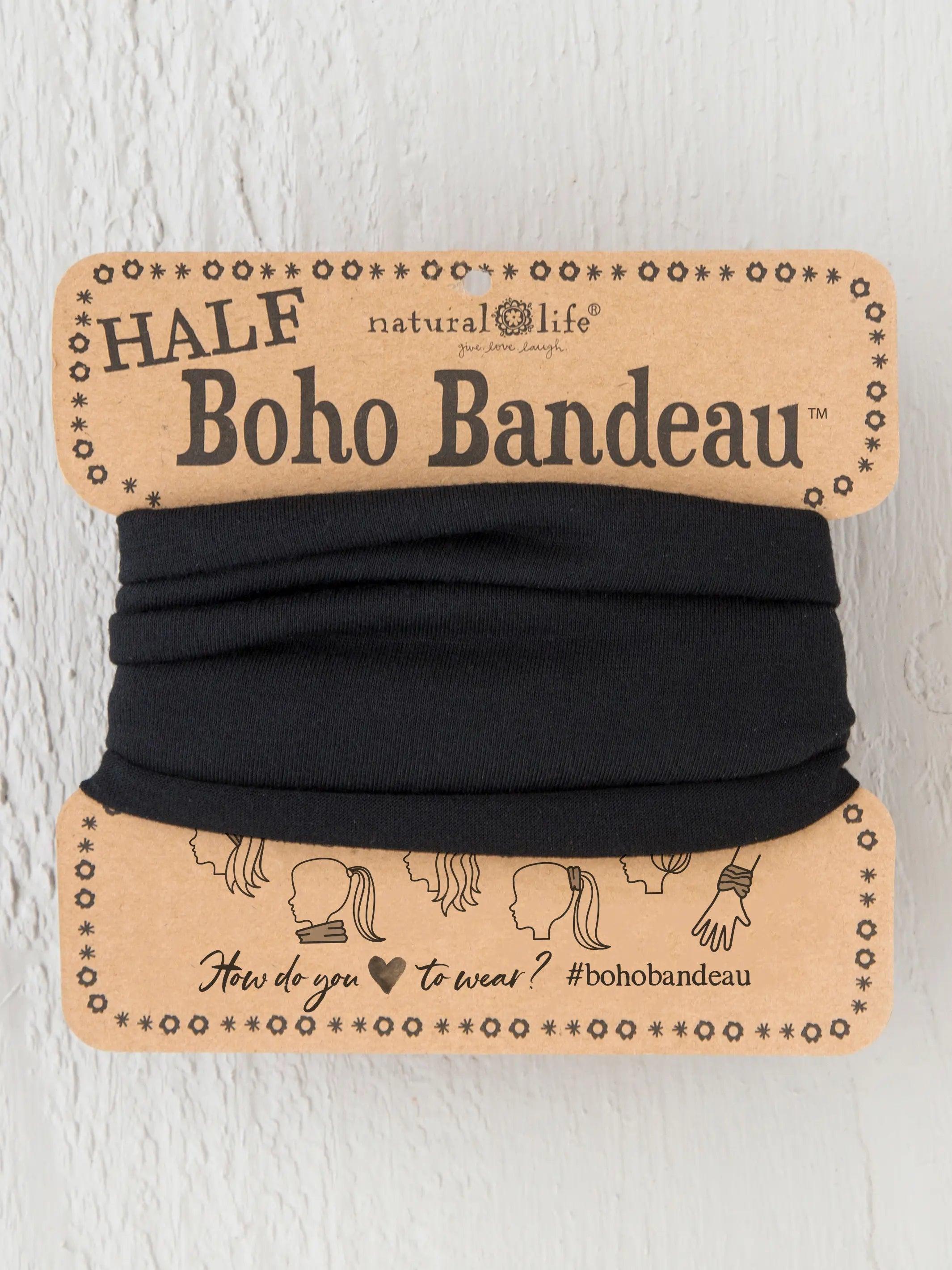 Half Boho Bandeau® Headband - Black Product Image