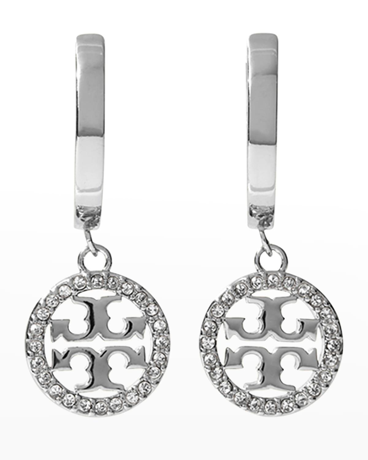 Tory Burch Miller Pav Drop Huggie Hoop Earrings Product Image