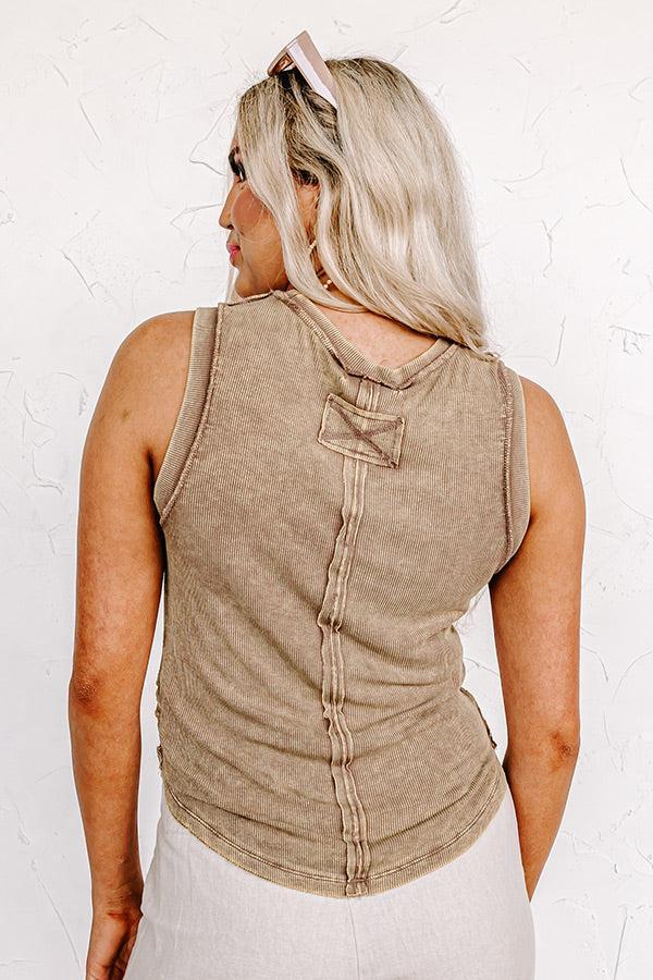 Sunny Delights Ribbed Tank In Mustard Product Image