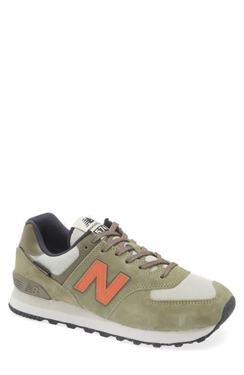 NEW BALANCE 574 In Green/orange/black Product Image