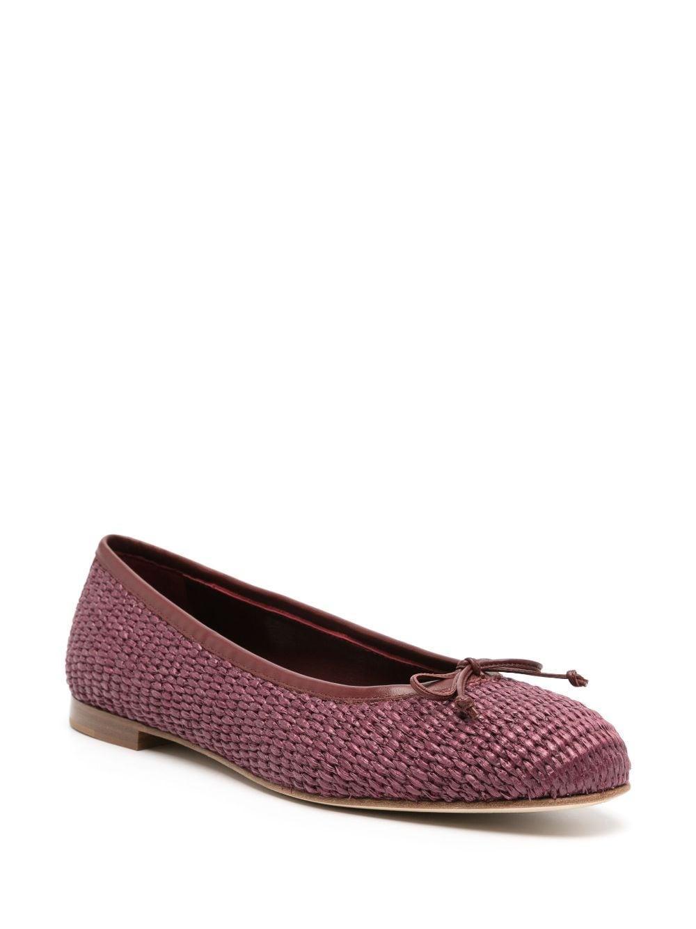 Veralli Woven-raffia Ballerina Shoes In Red Product Image