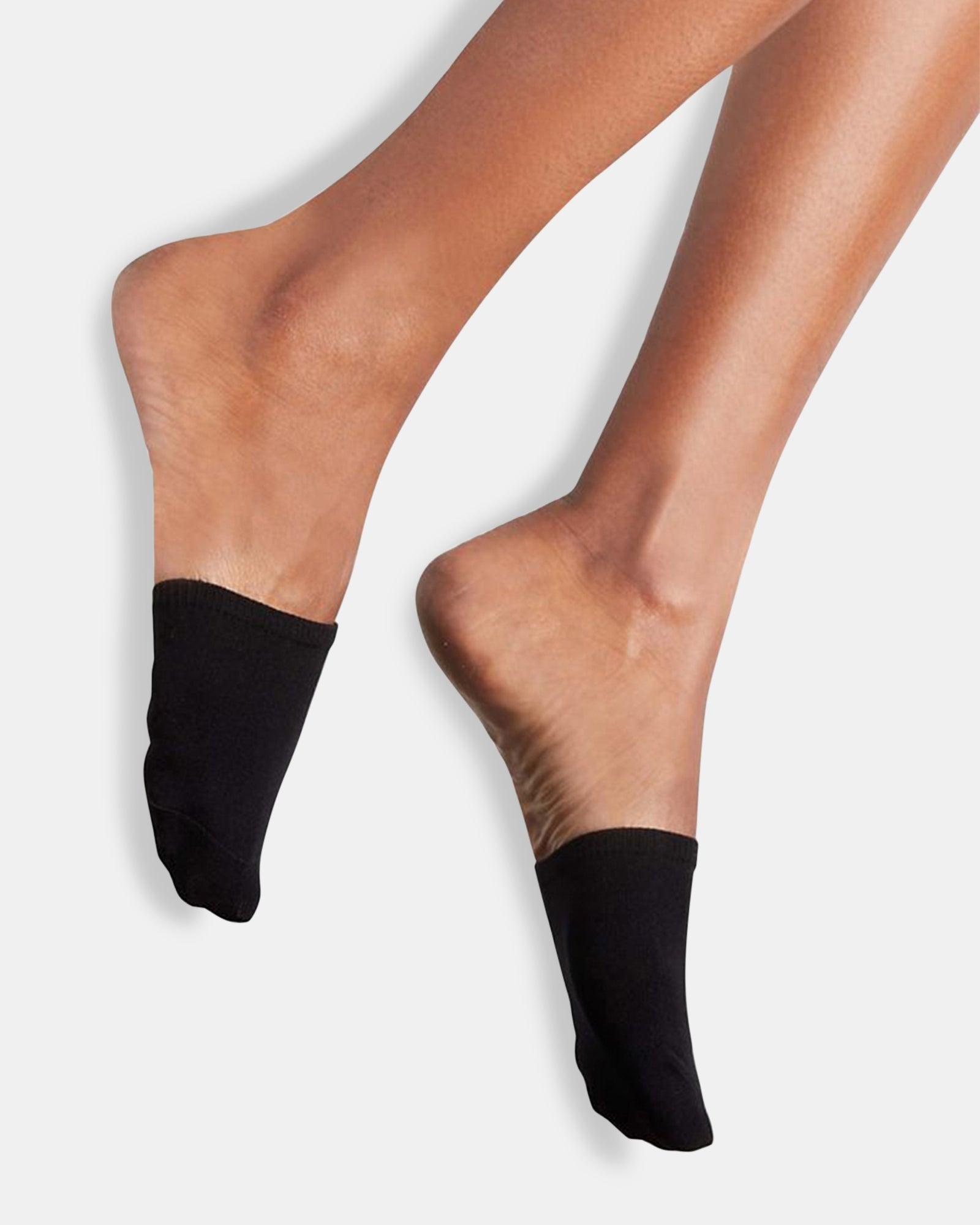 CAP TOE SOCKS BLACK/TAN Female Product Image