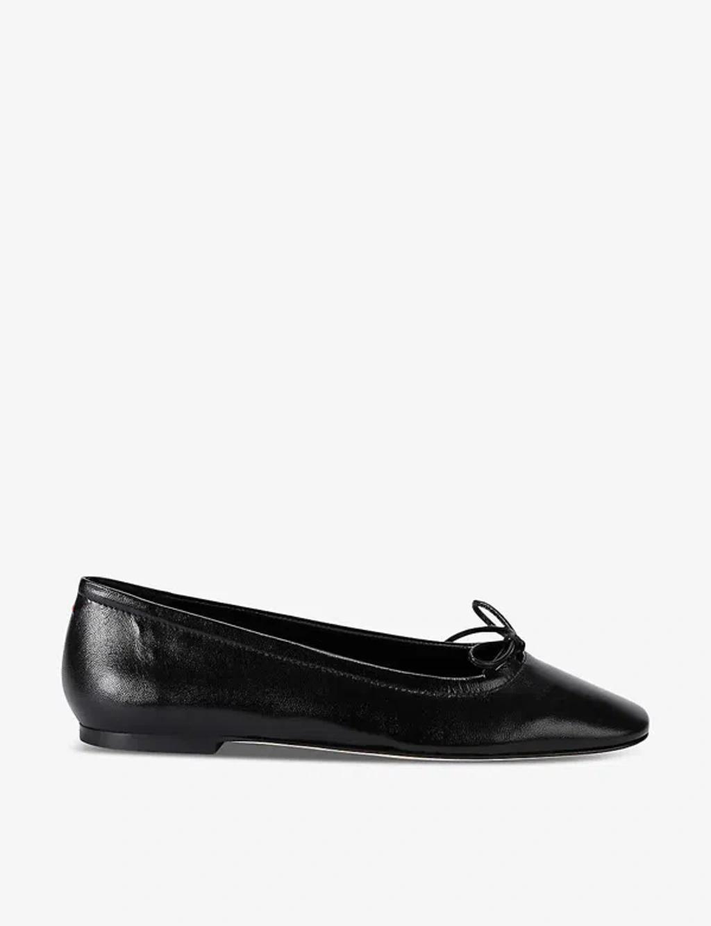 Delfina Leather Ballerina Shoes In Black product image