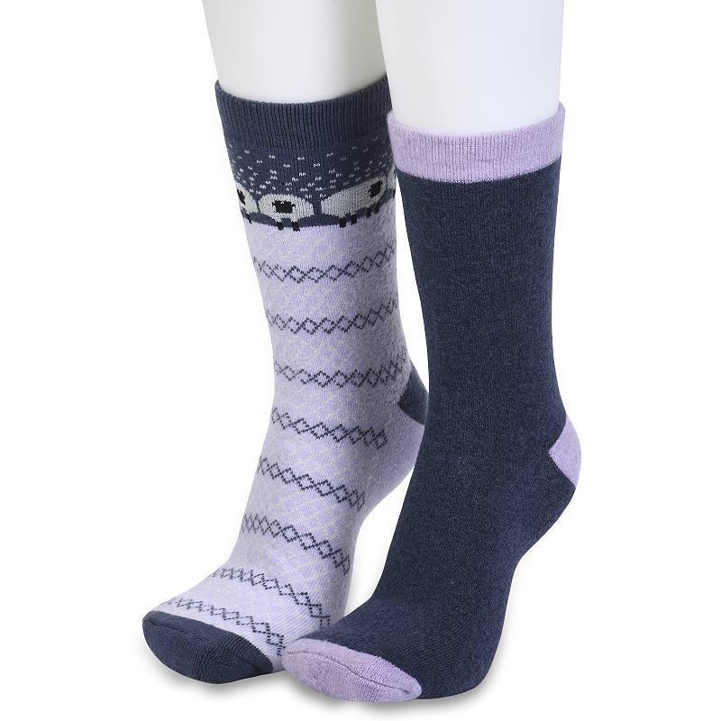 Womens GaaHuu 2 Pack Cushioned Thermal Socks, Purple Sheep Product Image