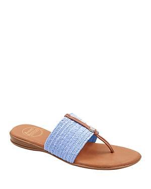 Andre Assous Womens Nice Slip On Woven Slide Thong Sandals Product Image