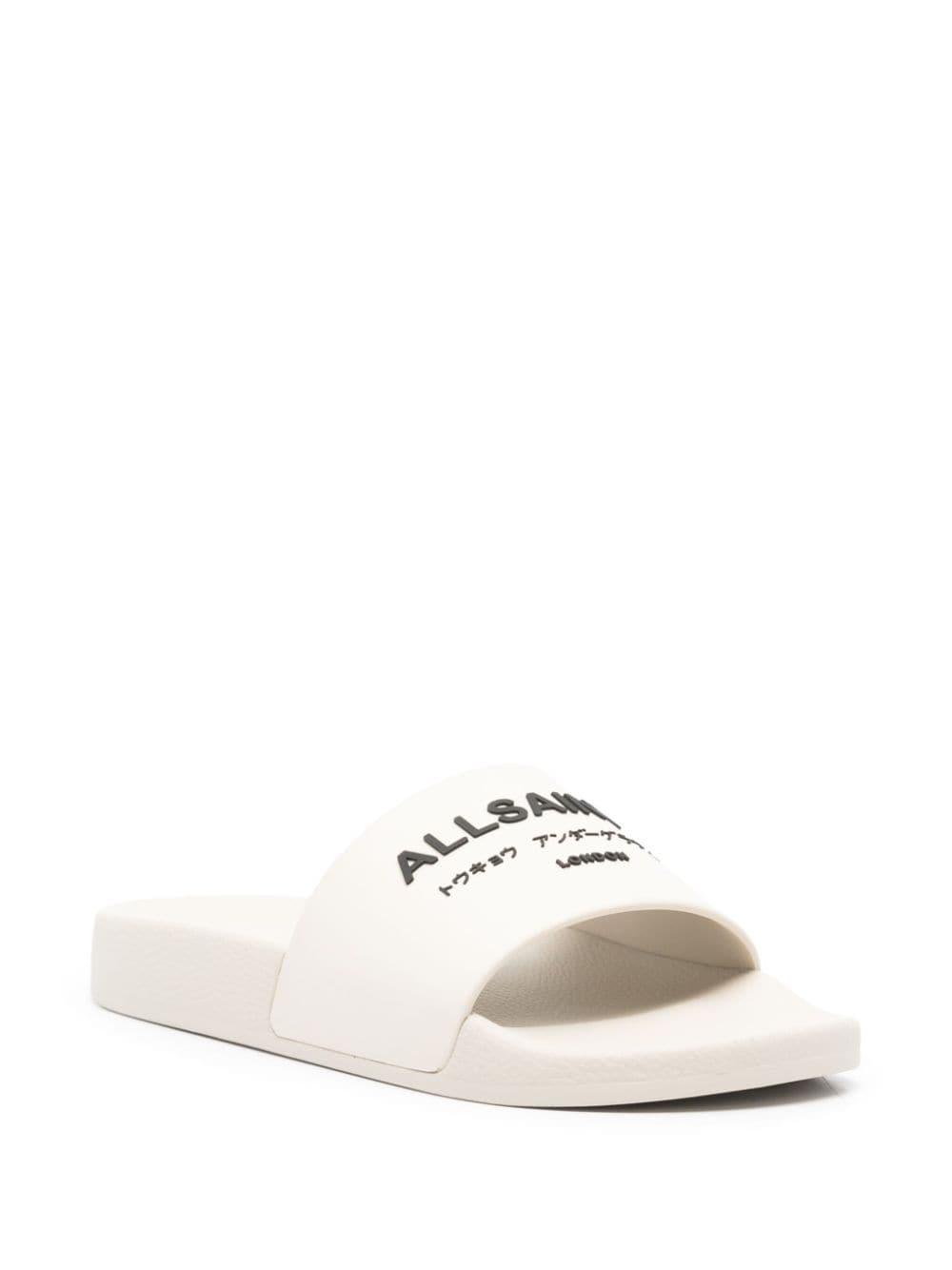 Underground Logo Slip On Slides In White Product Image