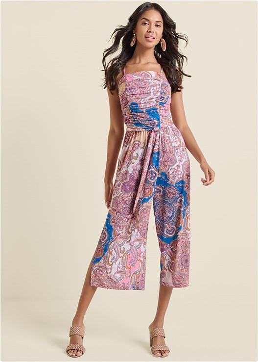 Paisley Ruched Jumpsuit Product Image