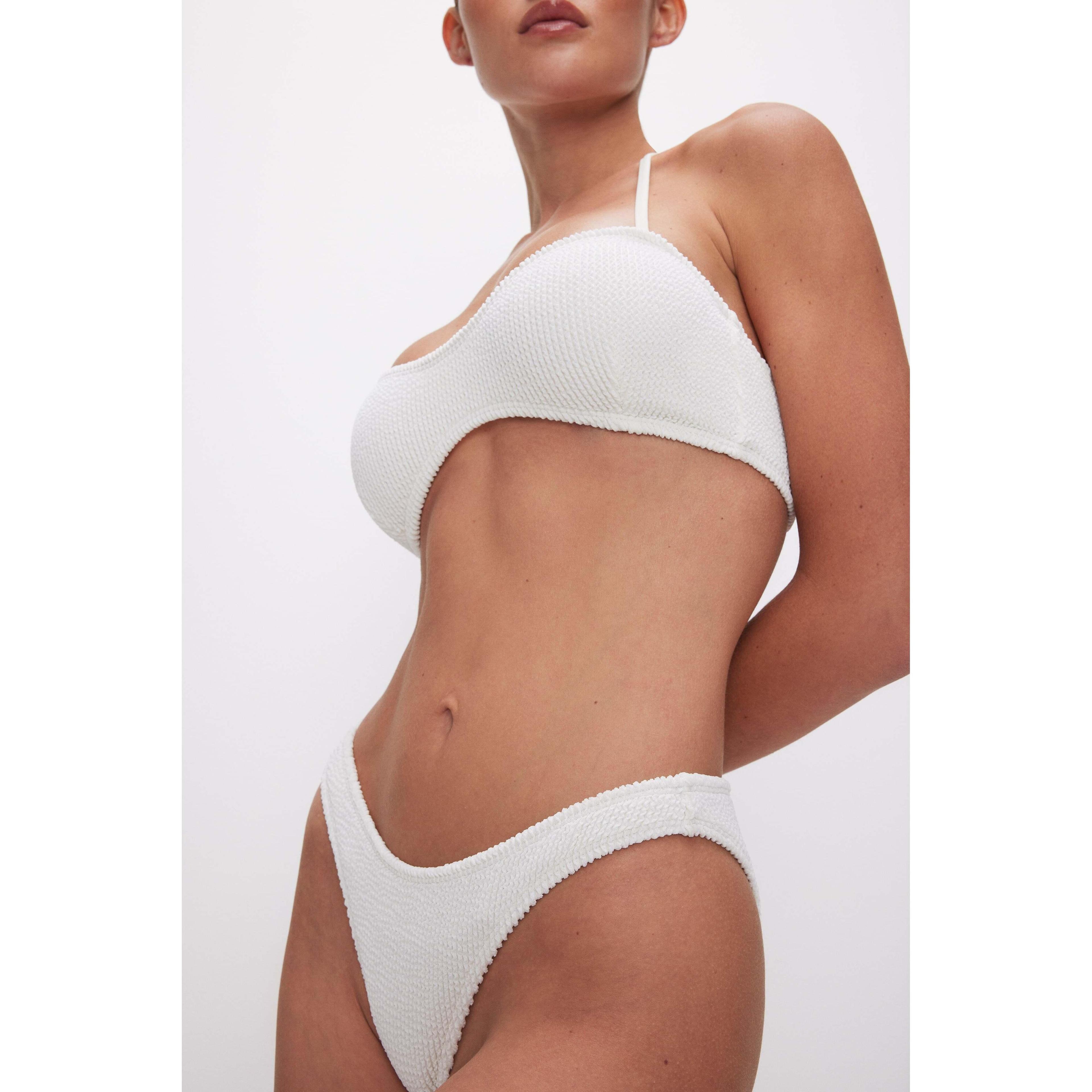 Womens Always Fits Classic Bikini Bottom | Cloud White, Size L/XL | Good American by Khlo Kardashian Product Image