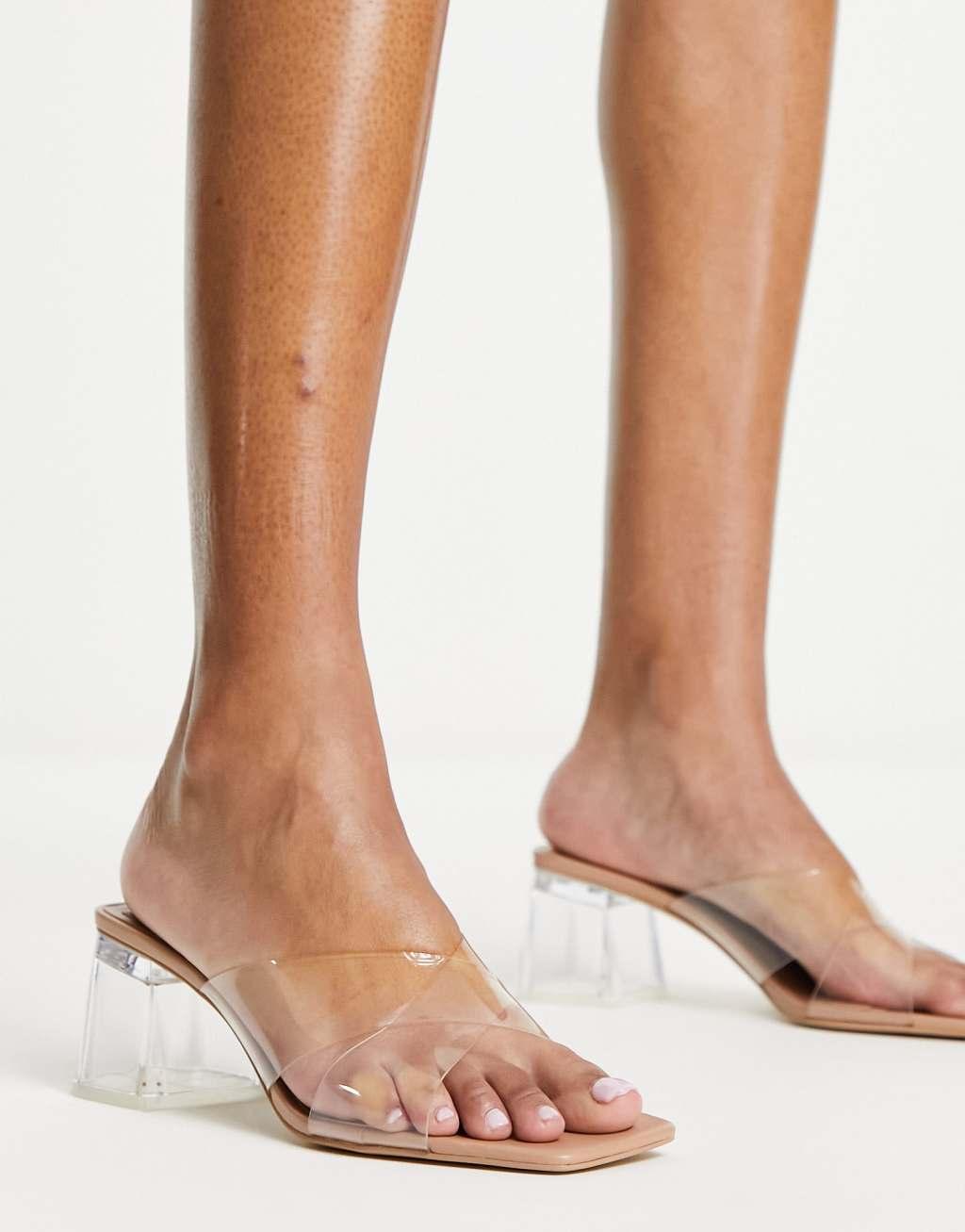 Stradivarius low block heeled sandal product image