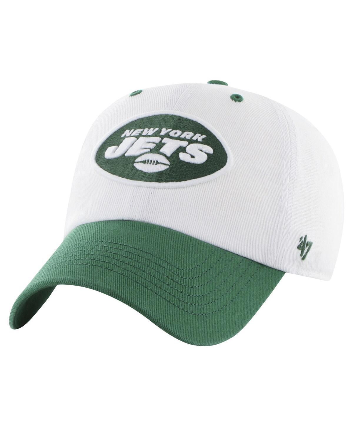 Mens 47 /Green New York Jets Double Header Diamond Clean Up Adjustable Hat Product Image