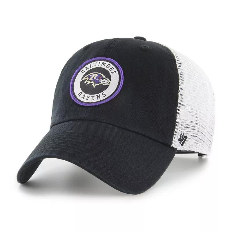 Mens 47 /White Baltimore Ravens Highline Clean Up Trucker Snapback Hat Product Image