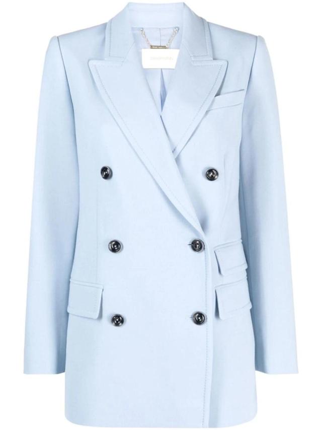 Lyrical Pocket Double-breasted Blazer In Blue Product Image