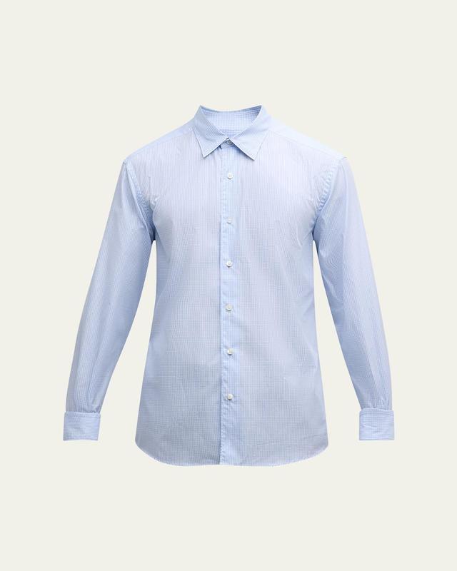 Mens Centoquaranta Cotton Check Sport Shirt Product Image