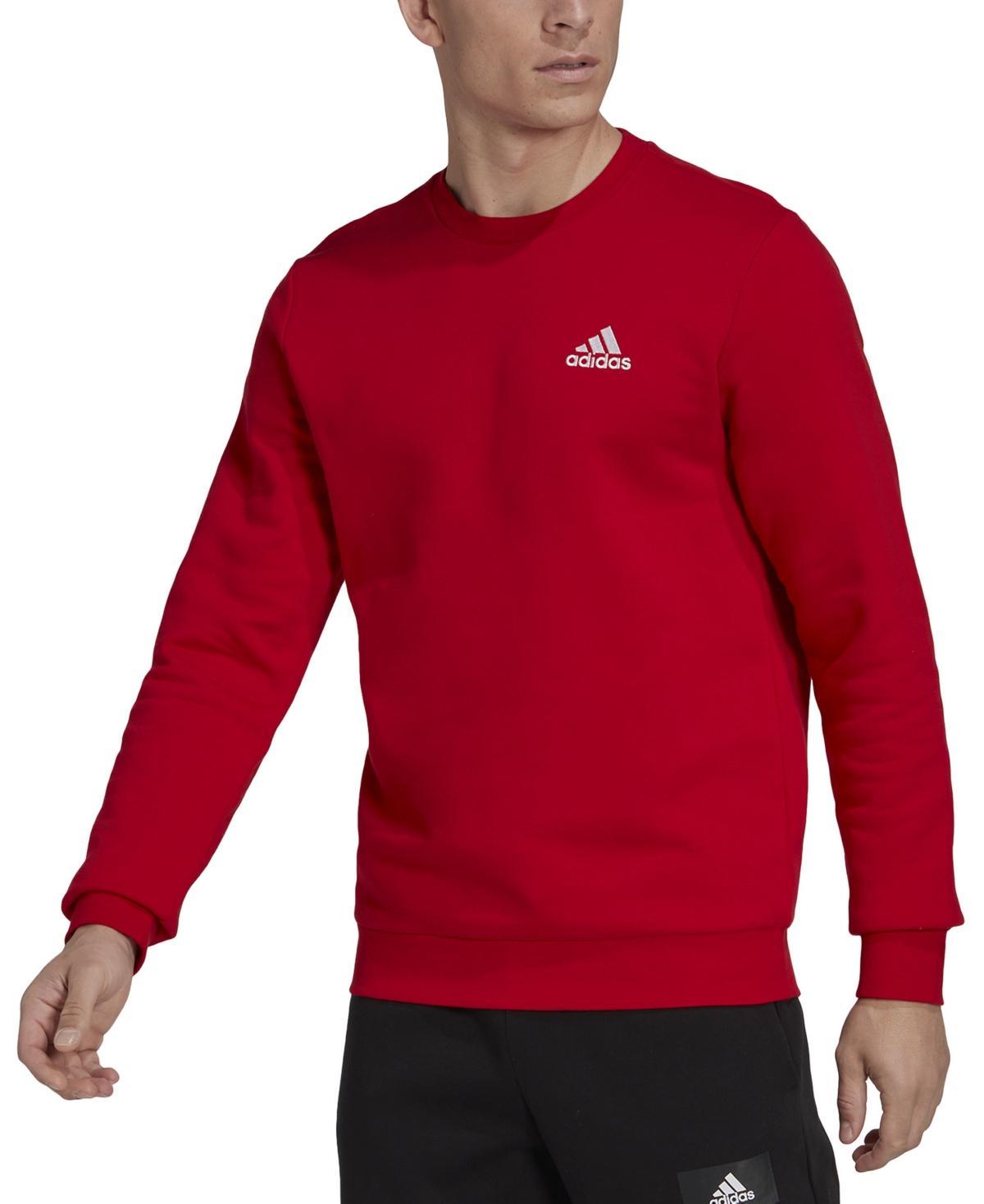 Mens adidas Feel Cozy Fleece Sweatshirt Dark Green Product Image