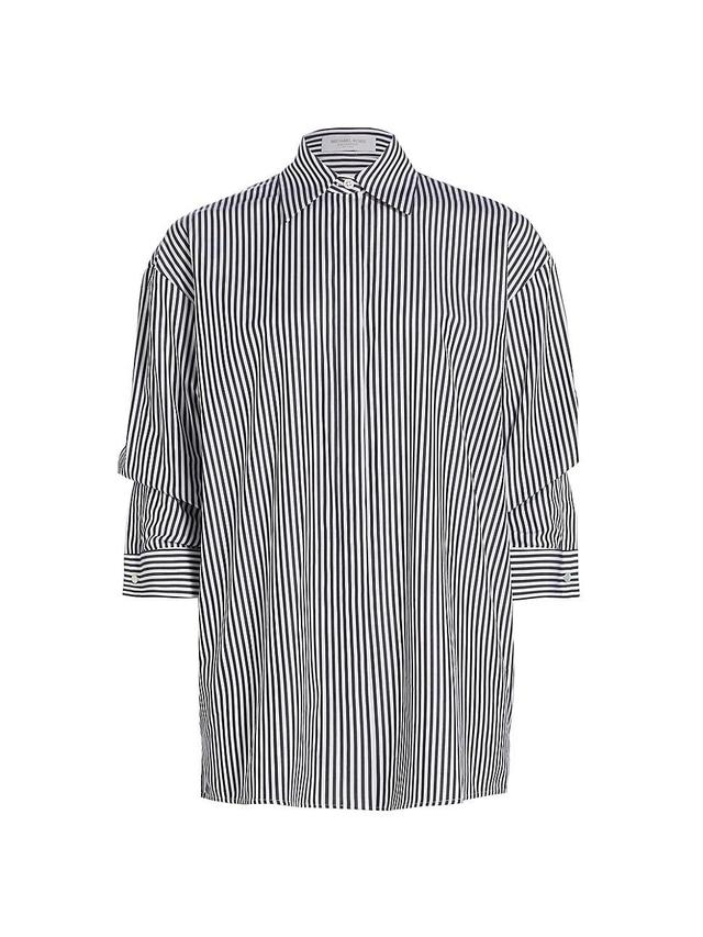 Womens Contrast Stripe Button-Up Shirt Product Image