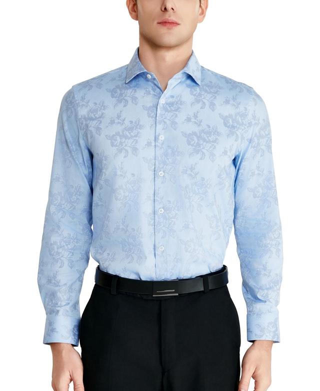 Tallia Mens Slim-Fit Floral Stencil Oxford Dress Shirt Product Image