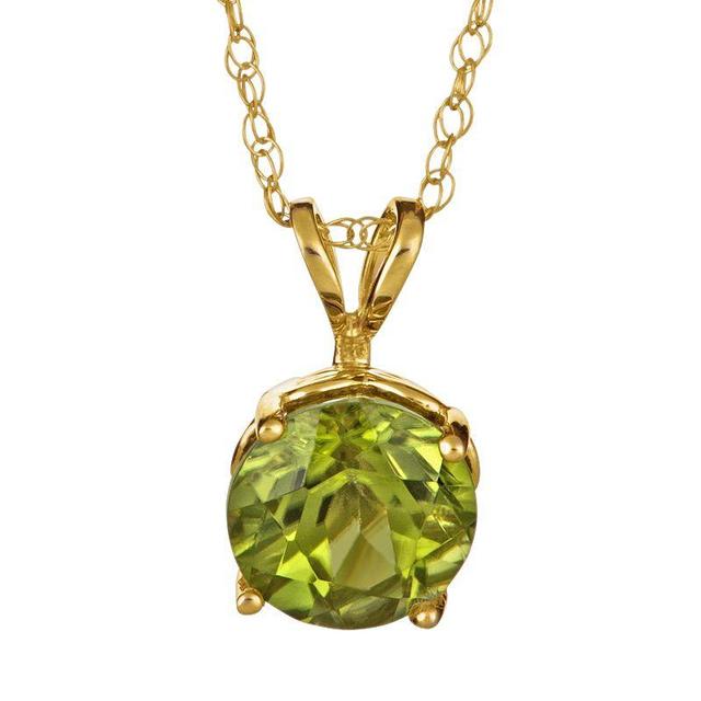 Peridot (1-3/8 ct. t.w.) Pendant Necklace in 14K Yellow Gold. (Also Available Citrine, Blue Topaz, White Topaz and Amethyst) - Garnet Product Image