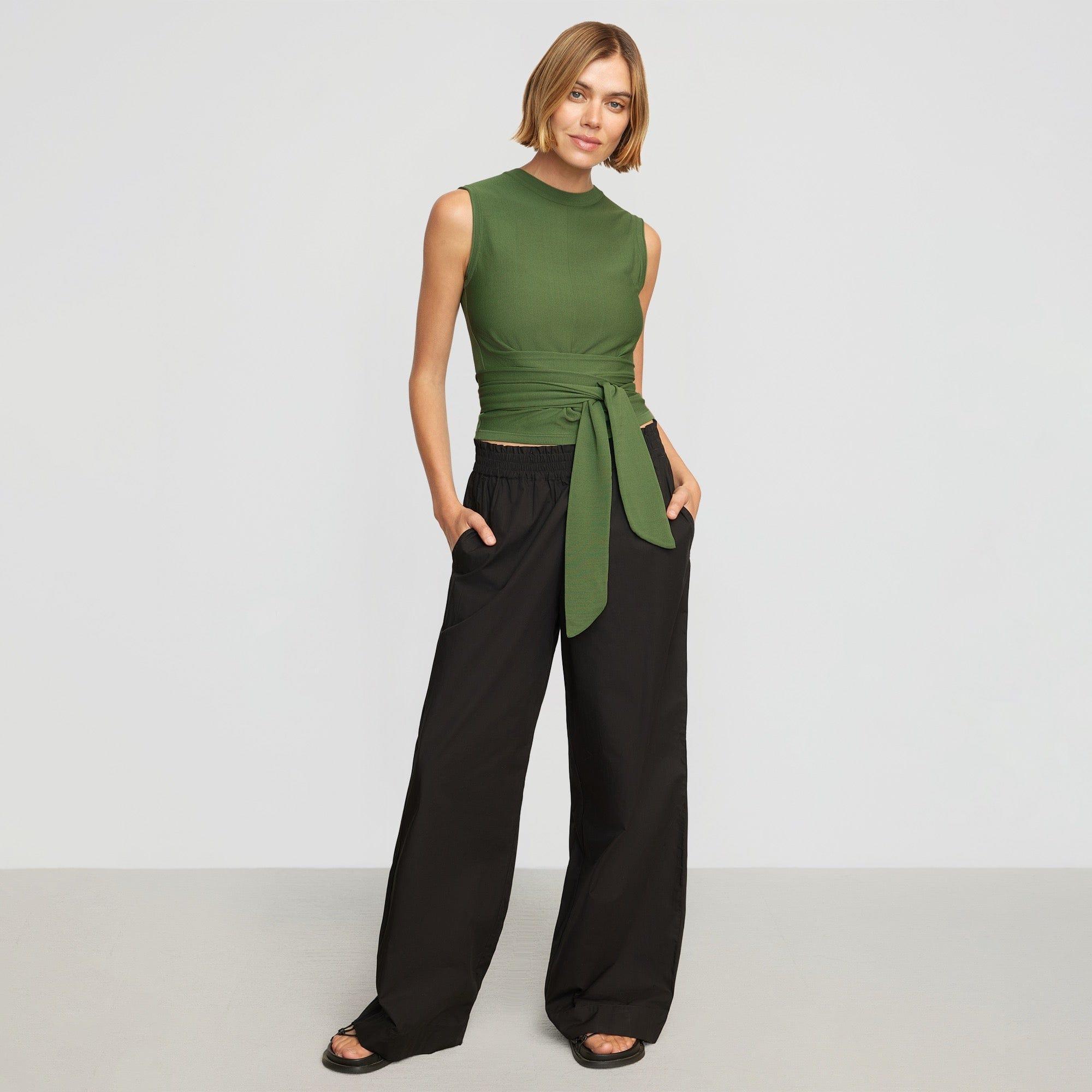 Rumi Cropped Sleeveless Wrap Top Product Image