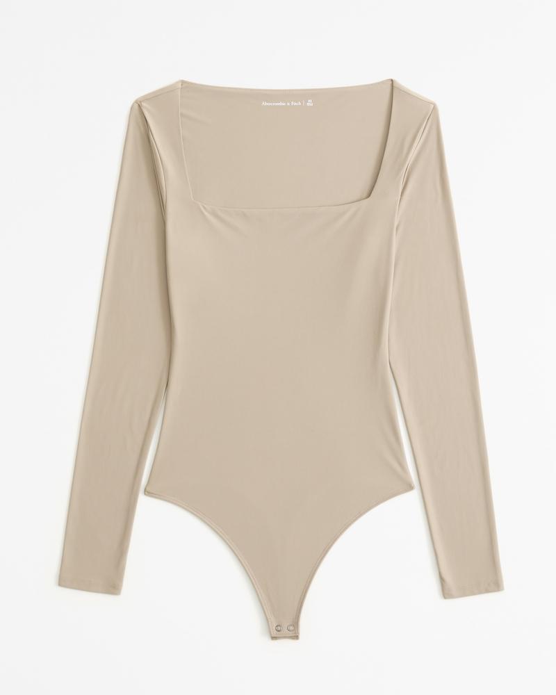 Soft Matte Seamless Long-Sleeve Squareneck Bodysuit Product Image