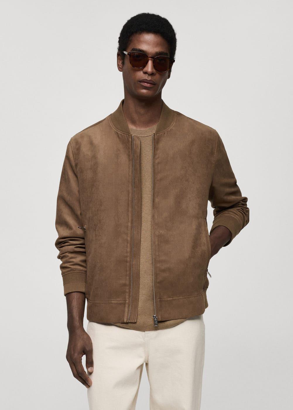 MANGO MAN - Suede-effect bomber jacket beigeMen Product Image