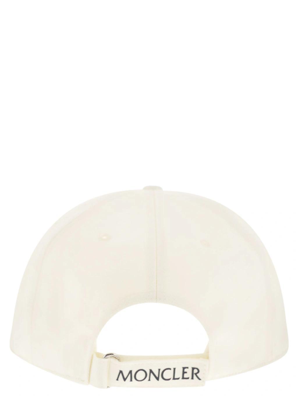 MONCLER Gabardine Baseball Cap In White Product Image