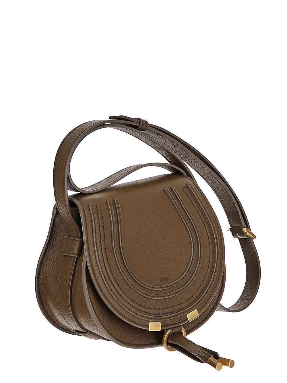 Small Saddle Marcie Bag In Beige Product Image