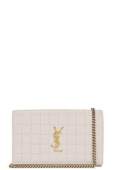 Saint Laurent Cassandre Wallet On Chain in Cream Product Image