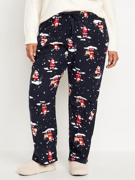 Mid-Rise Printed Flannel Pajama Pants Product Image