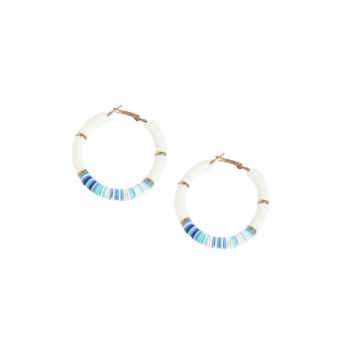 Sohi Womens Gold Beachy Hoop Earrings Product Image